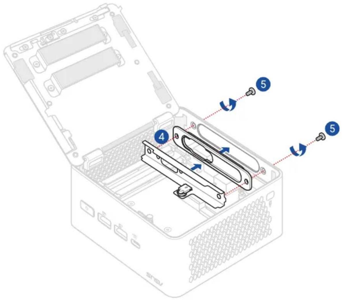 ASUS NUC 15 Pro - Support métallique pour module M.2 et façade en plastique par défaut - 2