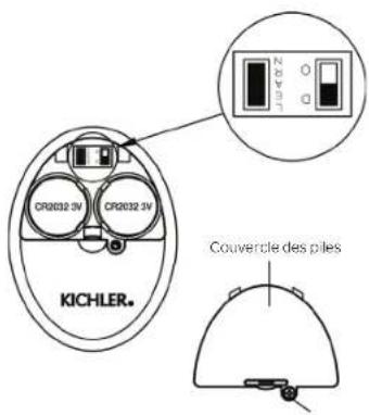 CR2032 2V CR2032 3V KICHLER. Couvercle des piles