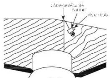 Câble de sécurité Boulon Vis en bois