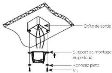 Dolite de sortie Support de montage au plefond Fondelle plate VIS