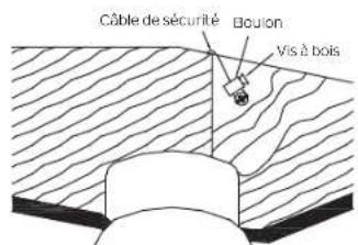 Câble de sécurité Boulon Vis à bois
