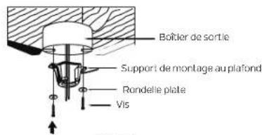 Boîtier de sortie Support de montage au plafond Rondelle plate Vis