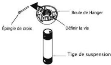 Épingle de croix Boule de Hanger Définir la vis Tige de suspension
