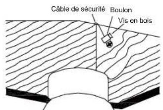 Câble de sécurité Boulon Vis en bois