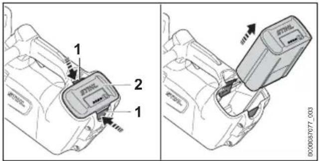 STIHL MSA 220.0 T - Accu verwijderen - 1