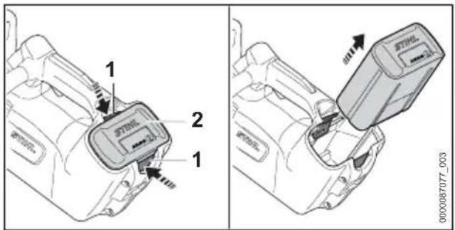 STIHL MSA 220.0 T - Removing the Battery - 1
