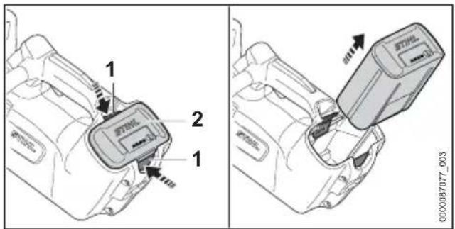 STIHL MSA 220.0 T - Akku herausnehmen - 1