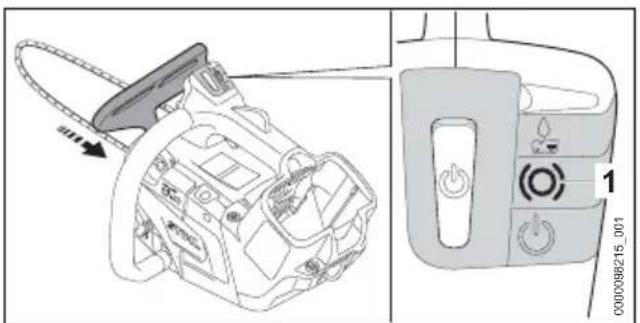 STIHL MSA 220.0 T - Disengaging the chain brake - 1