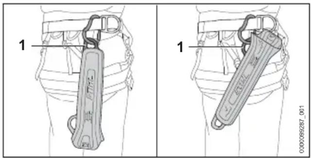 STIHL MSA 220.0 T - Kettenschutz an der Öse transportieren - 1
