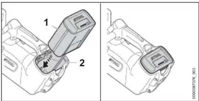 STIHL MSA 220.0 T - Inserimento della batteria - 1
