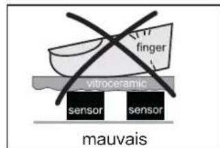 finger vitroceramic sensor sensor mauvais