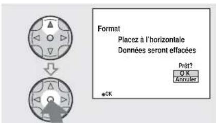 Format Placez à l'horizontale Données seront effacées Prêt? OK Annuler *OK