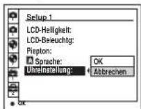 SONY MVC-CD500 - Ändern der Posten auf dem Bildschirm SET UP - 2