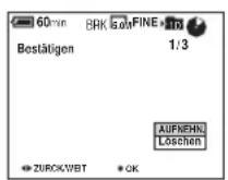 SONY MVC-CD500 - So bestätigen Sie die Aufzeichnung von Bildern, die im Belichtungsreichen- oder Burst 3-Modus aufgenommen wurden - 1