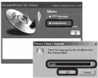 SONY MVC-CD500 - Cliquez sur [ImageMixer] sur l'écran du menu d'installation. Sélectionnez la langue désirée, puis cliquez sur [OK]. - 1