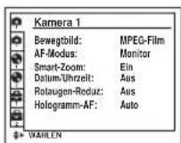 SONY MVC-CD500 - Ändern der Posten auf dem Bildschirm SET UP - 1