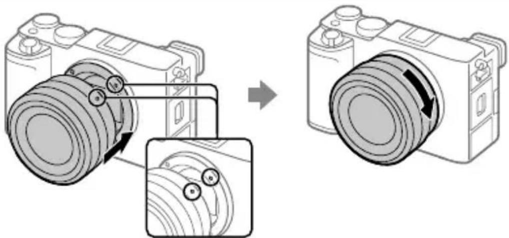 SONY ILCE-7C - Colocación de un objetivo - 1