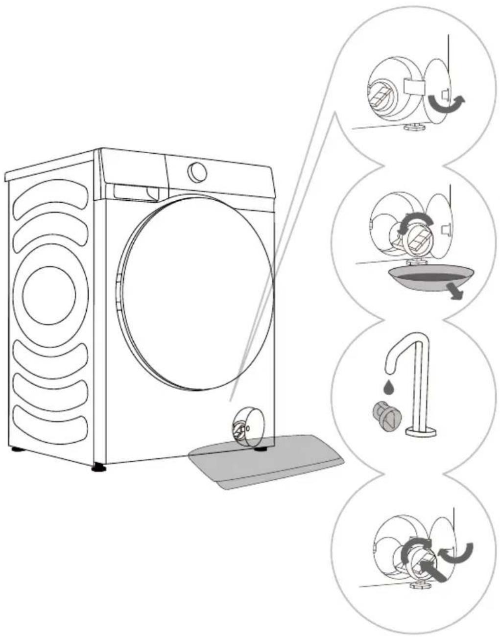 HISENSE WF5S1243BB1 - NETTOYAGE DU FILTRE DE LA POMPE - 1