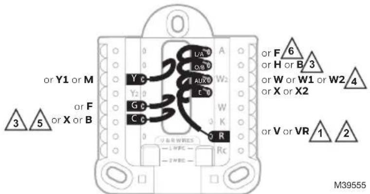 HONEYWELL X2P - Thermopompe Câblage alternatif (pour les thermopompes seulement) - 1