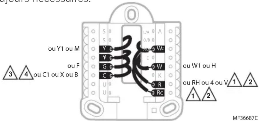 HONEYWELL X2P - Câblage alternatif (pour les systèmes conventionnels) - 1