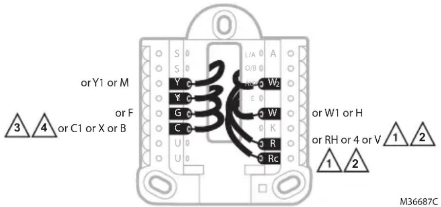 HONEYWELL X2P - Alternate wiring (conventional systems) - 1