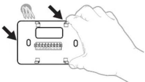 HONEYWELL X2P - Disconnect the wires and remove the old wall plate. - 1