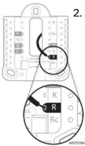 HONEYWELL X2P - Si vous avez 1 fil R (R, Rh ou Rc) - 2