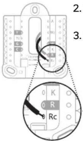 HONEYWELL X2P - Si vous avez 2 fils R (R ou Rh, et Rc) - 2
