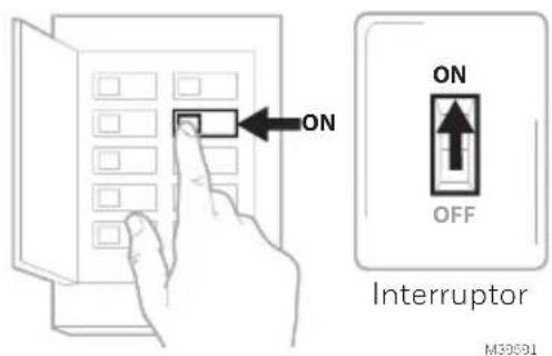 HONEYWELL X2P - Conecte la alimentación. Encienda la alimentación en la caja de interruptores o en el interruptor que controla el sistema de calefacción/ refrigeración. - 1