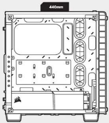 CORSAIR Crystal Series 460X - Установка карт PCI-e / PCI - 1