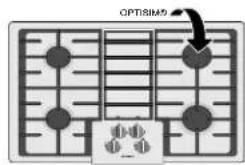 BOSCH NGM8646BS - Positionnement du chapeau OptiSim® sur le brûleur Modèle de 30 po à 4 brûleurs - 1