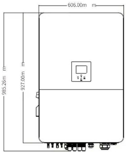 Deye SUN-70K-SG02HP3-EU-EM6 - Dimensions du produit - 1