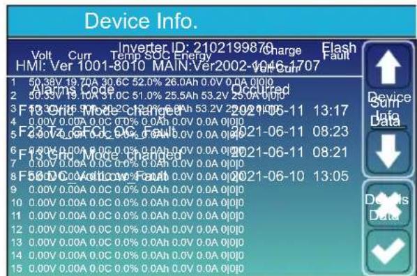 Deye SUN-70K-SG02HP3-EU-EM6 - Menu d'informations sur l'appareil - 1
