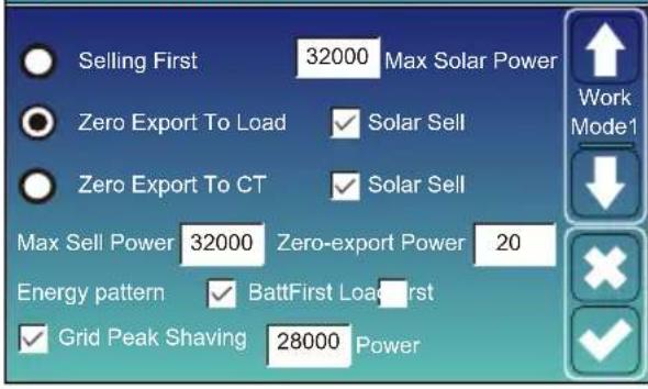 Deye SUN-60K-SG02HP3-EU-EM6 - Menu de configuration du mode de fonctionnement - 1