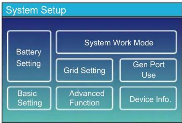 Deye SUN-60K-SG02HP3-EU-EM6 - Menu de configuration du système - 1