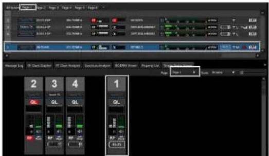 SONY DWX Wireless Studio - Exemple 3 : modification de la position des canaux récepteurs, avec le réglage [Diversity] sur 4-ANTENNA, vers une zone de canaux vides - 4
