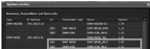 SONY DWX Wireless Studio - Fenêtre [System version information] - 1