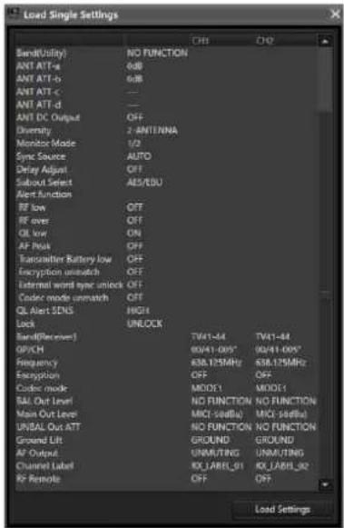 SONY DWX Wireless Studio - Pour ouvrir un fichier de réglages individuels enregistrés précédemment et appliquer ses réglages - 3