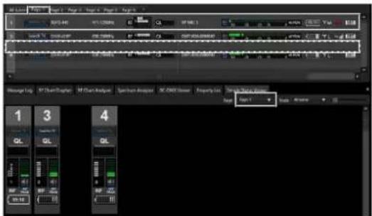 SONY DWX Wireless Studio - Exemple 3 : modification de la position des canaux récepteurs, avec le réglage [Diversity] sur 4-ANTENNA, vers une zone de canaux vides - 1