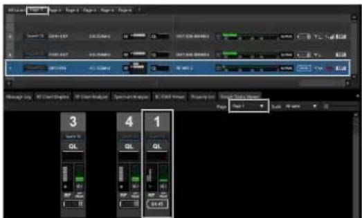 SONY DWX Wireless Studio - Exemple 3 : modification de la position des canaux récepteurs, avec le réglage [Diversity] sur 4-ANTENNA, vers une zone de canaux vides - 2