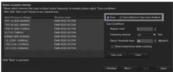 SONY DWX Wireless Studio - Pour supprimer des fréquences - 1