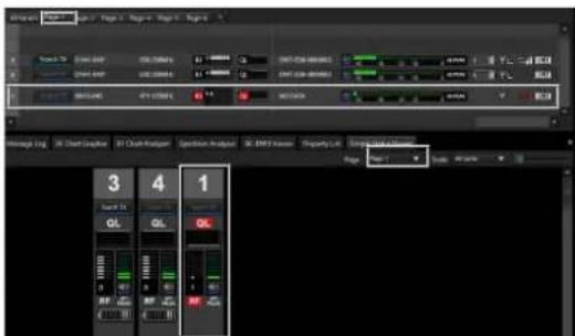 SONY DWX Wireless Studio - Exemple 2 : modification de la position des canaux récepteurs, avec le réglage [Diversity] sur 4-ANTENNA, vers deux zones de canaux vides - 2