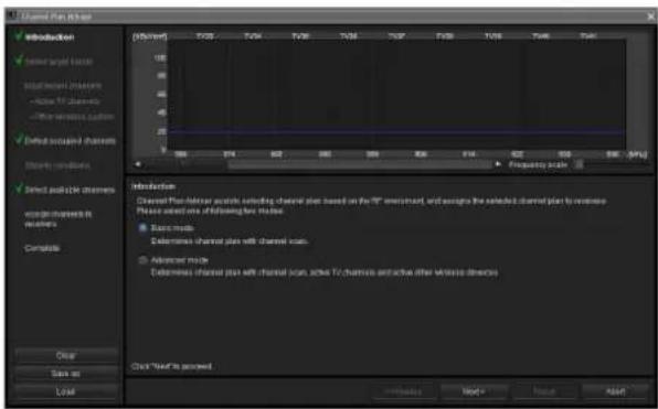 SONY DWX Wireless Studio - Sélection des plans de disposition des canaux - 1