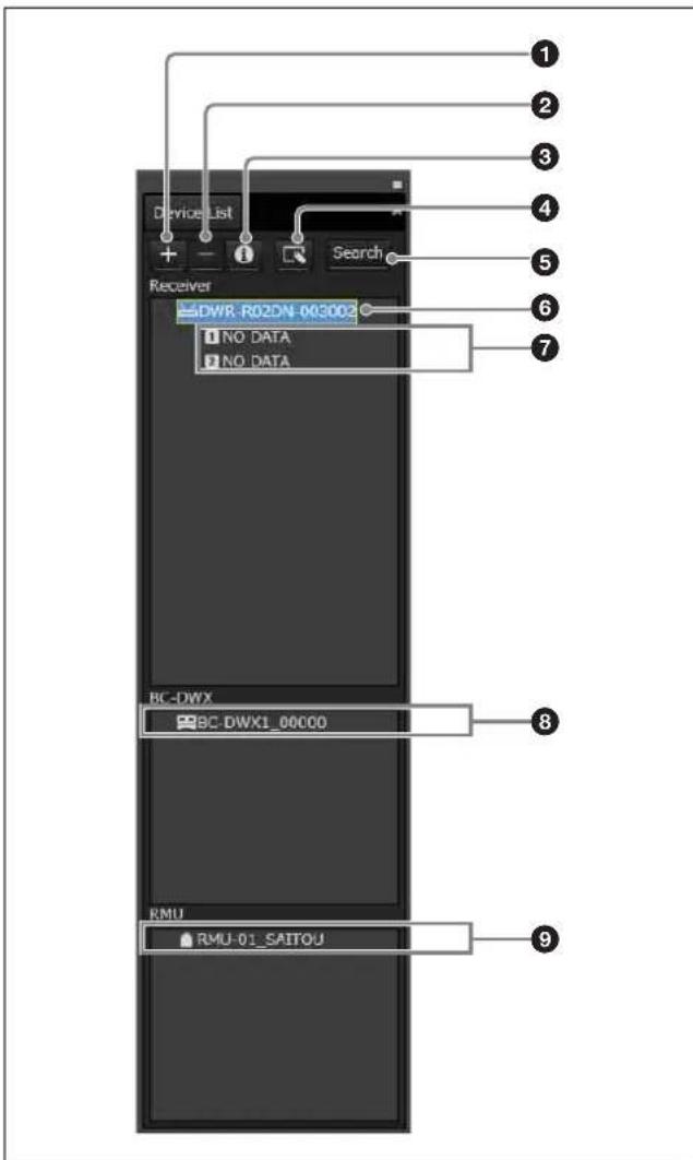 SONY DWX Wireless Studio - Fenêtre [Device List] - 1
