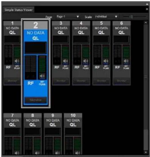 SONY DWX Wireless Studio - Exemple 1 : modification du réglage [Scale] du canal 2 de [Tiny] à [Small] - 2