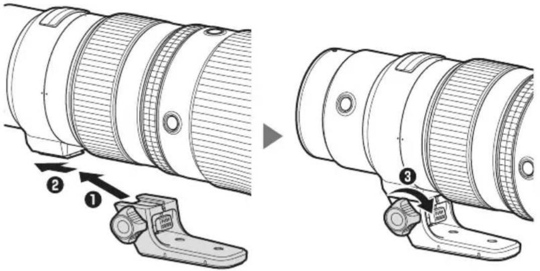 NIKON NIKKOR Z 600mm f/6.3 VR S - Fixation du collier pour trépied - 1