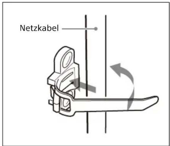SONY AC-DN10A - Verwenden der Kabelschelle - 2
