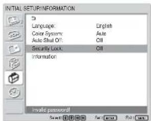 SONY FWD-42LX1 - 启动安全锁定 - 5