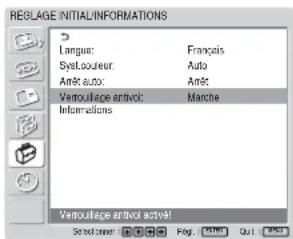 RECLAGE INITIAL INFORMATIONS Langue: Français System: Auto An&K auto: An&K Verouillage entwickel: Marche Informations Verouillage entwickel activé! Select order: 📄 🐃 🐃 🐃 🐃 🐃 🐃 🐃 🐃 🐃 🐃 🐃