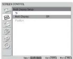 SONY FWD-42LX1 - Select "Multi Display Setup" with ↑/↓ and press ENTER. - 1
